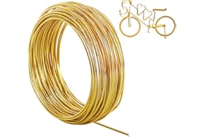 Tenn Well Basteldrah 2mm, 31M Dicker Draht Biegsamer Aluminiumdraht zum Basteln Schmuckherstellung Bindedraht Modellierdraht DIY-Skulpturen, Bonsai-Bäume (Gold)