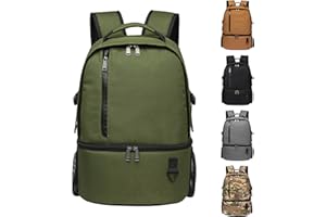 TUGUAN Insulated Cooler Backpack 38 Cans 28L Leakproof Cool Bag Rucksack Double Deck Thermal Picnic Backpack Coolers Compartment for Lunch, Beach, Camping, Green
