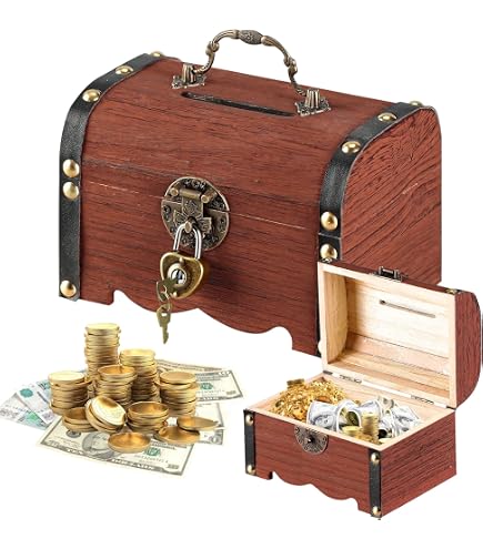 Coffre Au Trésor Vintage En Bois Avec Serrure à Combinaison - 15x12x7.5 Cm - Marron - Pour Ranger Bijoux, Petits Objets Ou Décoration