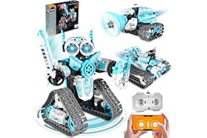 MOJINO Technic Robot Giocattolo da Costruzione Telecomandato Regalo Bambino Bambini 6 7 8 9 10 11 12 13 14 15 16 Anni Maschio, 3 in 1 Technik RC Set da Costruzione Controllo, Blu