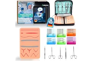 Dimedsion Chirurgisches Nahtset mit Venen und Freischnittbereich | Suture Practice Kit für das Üben von Nahttechniken, Nähset Medizin, Chirurgische Instrumente, Nahtset Übung Medizin, Suture Kit