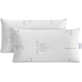 Todocama Aloe Vera Memory Foam Pillow (Pack of 2 Units 70 cm), Compact Viscoelastic Core for Neck and Neck, Medium-High Firmn