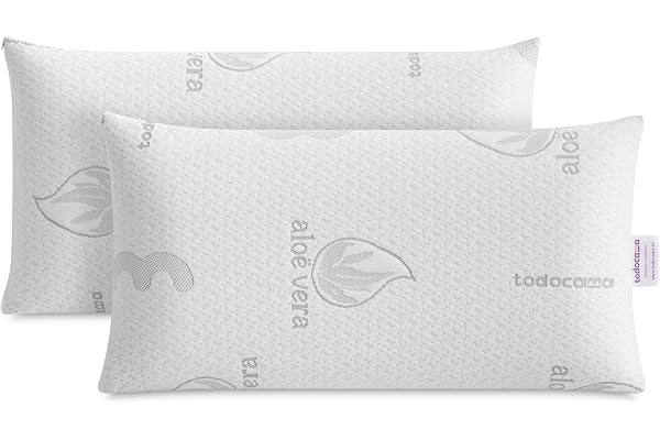 Todocama Aloe Vera Memory Foam Pillow (Pack of 2 Units 70 cm)