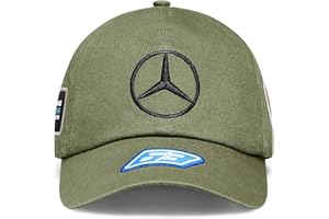 Mercedes AMG Petronas F1 – Produit officiel de Formule 1 – Grand Prix d'Austin USA – Casquette de baseball George Russell 63 Vintage Find Badge – Vert olive