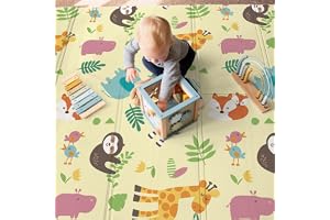KandyToys Wild Life Foldable Baby Play Mat | Thick Padded XPE Baby Crawl Mat | Waterproof | Safe