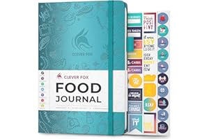 Clever Fox Journal Alimentaire - Journal Repas, Planificateur de Menus, Suivi Calories, Nutriments, Régime Sain et Perte de Poids. Non Daté - Commencez à Tout Moment, Taille A5 - Aigue-marine