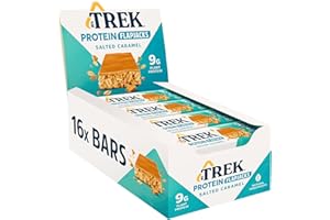 JB's TREK High Protein Flapjack Salted Caramel - Gluten Free - Plant Based - Vegan Snack - 50 g x 16 Bars