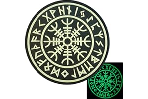 LEGEEON Norse Aegishjalmr Helm of Awe Rune PVC Patch (Glow Dark, GITD)
