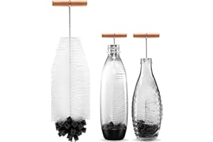 ‎VINLLEY vinlley Die 35 cm Bürste ist ideal für Sodastream-Glas- und Duo-Kunststoffflaschen. Sie hat Harte Borsten und einen weichen Schwamm, reinigt kraftvoll, ohne die Flasche zu beschädigen.