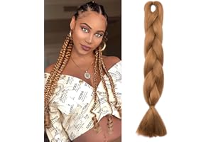 Benehair Meches pour Tresses Africaine 60cm Rajout Cheveux Tresse Jumbo Braids Meches Synthétique Long Easy Braids pour Crochet Twist Tressage(Brun foncé, 100g)