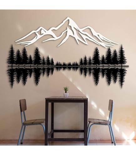 DEKADRON Decoración Pared Metal Diseño Café EKG - Arte Moderno Negro, Varios Tamaños (Ej: 75x39 Cm)