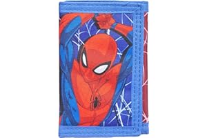 Marvel Spiderman Wallet for Boys and Girls Trifold Card Holder Wallet,Id Slot Section with Zip, Gift for Teens,Boys and Girls