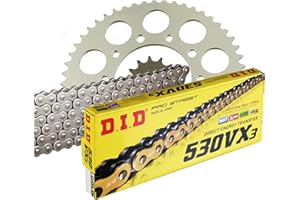 MOTOMENT Kit chaîne DID 530 VX3 compatible avec Suzuki GSF 1200 Bandit WVA9 2001-2005