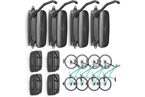 monTEK Swivel Bike Wall Mount 4 Pack, Heavy Duty Vertical Bike Rack Wall Hanger, Holds 30kg per Bike Hook, Space-Saving Bicycle Storage Rack for Garage, Ideal for MTB, Road Bike, E-Bike