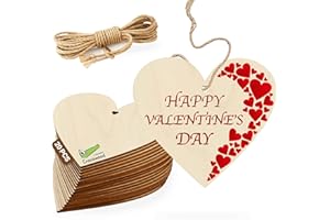 CROCOWOOD 20 UND Corazón de Madera sin Acabar - 10cm Corazones Madera para Colgar Adornos con Agujero - Decoración para Bodas y Fiestas - Corazon Madera para Manualidades Corazón en Blanco