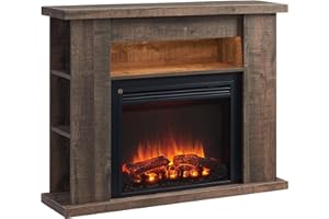 CROWNFLAME BALDERIA camino elettrico William | Caminetto elettrico da terra effetto fiamma 3D | Riscaldamento elettrico 2000W, LED | Focolare con telecomando