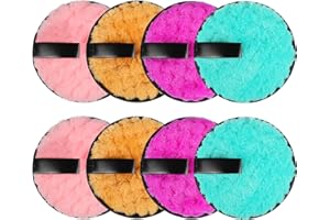 PAEFIU 8 Pcs Coton Démaquillant Lavable, Lingette Demaquillante Disque Démaquillant Réutilisable Eponge Demaquillante Doux Microfibre Visage Démaquillant pour Nettoyage du Visage, Soins de la Peau