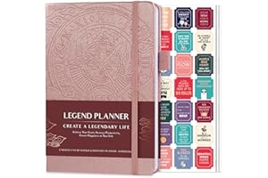 2020 Legend Planner - Meilleur agenda hebdomadaire et calendrier mensuel pour augmenter la productivité, atteindre les objectifs et gérer le temps-maître - A5, non daté - Or rose