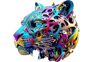 CHARMIBLE Wooden Puzzles for Adults, 300pcs Rock Cheetah Wooden Jigsaw Puzzles for Adults, Unique Animal Shape Puzzles with Box, 36x33.1cm Wooden Puzzle for Family Game and Birthday Gifts