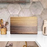 F&S WoodArt IROKO TEK PAR&Ccedil;A - YEKPARE - MASİF Doğal Ağa&ccedil; Ahşap B&uuml;y&uuml;k Boy 40 x 27,5 Cm Kesme Tahtası