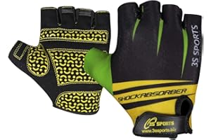 3S Sports Kids Cycling Half Finger Gloves Bicycle Mountain Bike Riding Outdoor Sports Short Fingers Glove Camping Hiking Climbing Mittens For Boys & Girls