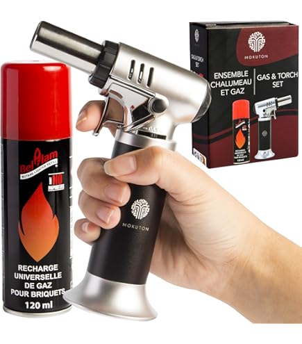 Iwatani PRO2 Culinaire professionele keuken butaan fakkel | verstelbare vlamvorm sterkte 2700 F | Sous Vide Crème Brulee gebak | Anti-flare | incl. stabiliserende standaard | butaanbrandstof niet Iwatani PRO2 Culinaire professionele keuken butaan fakkel | verstelbare vlamvorm sterkte 2700 F | Sous Vide Crème Brulee gebak | Anti-flare | incl. stabiliserende standaard | butaanbrandstof niet
