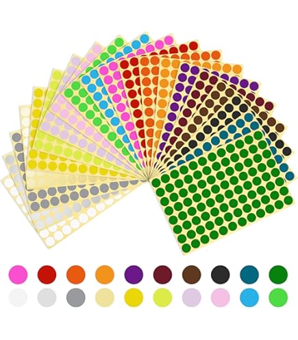 Lot De 1000 Autocollants Ronds De 13 Mm - Noir - Petits Pastilles