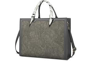 NUBILY Borsa Donna Grande Borsa Lavoro Donna Impermeabile Borsa Shopper Tote Borsa Università Scuola Borsa Tracolla Borsa Porta PC per Laptop 15.6 Pollici,Grigio