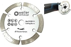 WE-R Diamant Trennscheibe Beton Fließen passend für BOSCH GWS 10,8 12 12V 76 V-EC Professional Winkelschleifer Stein Diamanttrennscheibe