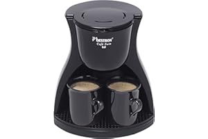 Bestron Duo-Kaffeemaschine inkl. 2 Tassen, Für gemahlenen Filterkaffee, 450 Watt, Schwarz