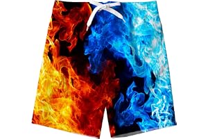 kids4ever badbyxor för pojkar, roligt 3D-tryck, snabbtorkande badshorts för barn, sommar, strand, boardshorts, simbyxor, 6–14