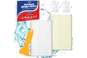 YUMCRAFT Stucco Piscina，227g Stucco Epossidico Bicomponente, Utilizzato per Riparare Perdite, Crepe, Riempimento, Incisione, per Metallo, Piastrelle in Ceramica, Può Essere Usato Sott'acqua (Bianco)