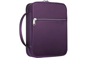 FINPAC Bible Cover, Carrying Book Case Church Bag Bible Protective with Handle and Zippered Pocket, Gift for Mother Lady Women Men, Maroon