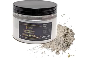 ‎AARTSZ Epoxidharz Farbe Metallic Mayan White Pearlescent 100g Jar, AArtsZ Mica Powder Pulver, Epoxy Farbe, Farbpigmente Pigmentpulver Farben für Kosmetisches Qualität, Niveau Lipgloss, Seifenfarben, Badebomb