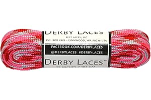 Derby Laces Pink Camouflage 72 Inch Waxed Skate Lace for Roller Derby, Hockey and Ice Skates, and Boots by