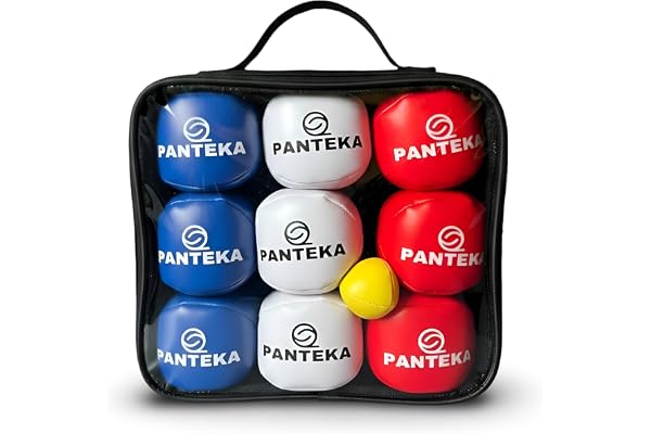 Panteka Pétanque de Salon - Boules de pétanque intérieur - Jusqu'à 9 Joueurs - Jeu de pétanque d'intérieur pour Enfants et Adultes - Jeu de 9 Boules et Un cochonnet - Pétanque Tout Terrain