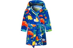 FILOWA Szlafrok dziewczęcy prysznic frotte szlafrok z kapturem miękki polar domowy ciepły flanelowy bielizna nocna dla dzieci 2-8 lat, jednorożec