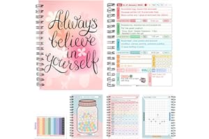 FABULOUS PLANNING Slimming World Compatible Food Diary New Year 2025 Recipe Diet Journal Planner 7 Week Countdown Card With Stickers Pink Always Believe In Yourself
