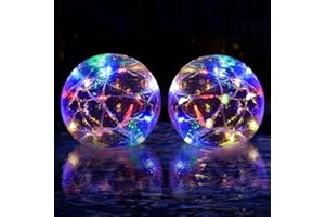 DeeprBlu Schwimmende Poolbeleuchtung Solar, Ø10cm Farbigen Solar Pool Lichter Kugeln, IP68 Wasserdicht Teichbeleuchtung, Mehrfarbig Schwimmende Lichter für Pool Teich Garten Party Dekor - 2 Stück