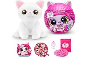 Pets Alive Smitten Kittens Surprise, Sissy, Nurture Play, przytulanka do rozpakowania, interaktywna, 10 dźwięków, ultra miękkie pluszowe zwierzątka, elektroniczny kotek dla zwierząt domowych (Sissy)