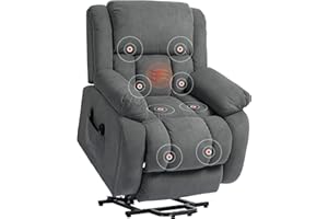 HOMCOM Poltrona Elettrica Alzapersona Reclinabile 150°, Poltrona Relax Elettrica in Tessuto per Anziani con 8 Punti Massaggio, Riscaldata, Porta USB, Telecomandi, Poggiapiedi, Tasche Laterali, Grigio