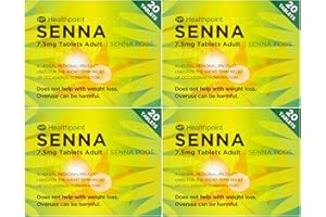 APG HEALTHCARE 4 x Senna 7.5mg 20 Tablets - Constipation Relief (Four Packs) Effective Overnight Constipation Relief, Natural & Stool Softener for Adults, Supports Digestion, Eases Nausea