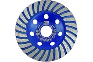 NBB Copa diamantada muela Disco molienda diamantado cuchillo amolado de alta eficacia y larga duración Rectificado en seco o húmedo en granito mármol baldosas cerámicas hormigón cemento (1, 115mm)