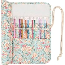 Coopay Set di Uncinetti Tunisini da 27 cm, 11 pezzi di Ferri da Maglia Tunisini in Alluminio,con Borsa a Rullo, Set di Uncinetti Afgani, Uncinetto Tunisino 2mm - 8mm, Colorato