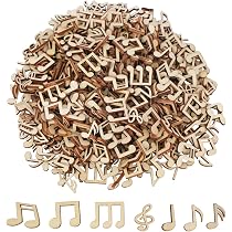 500 Stück Musiknoten Holzscheiben – 15 Mm Mini Holz-Deko Für Basteln, Hochzeit, Scrapbooking