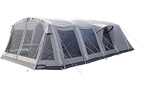 Berghaus Telstar 8 Nightfall Air Tent with Darkened Bedroom Technology, Built in Porch and Sewn in Groundsheet, Inflatable 8 Man Tent, Family Tent for 8 People, Camping Equipment, Grey, One Size