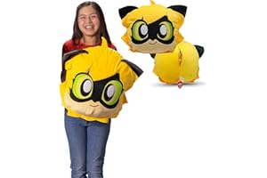 Miraculous Biedronka - Chat Noir - Pluszowa poduszka 40 cm - Bardzo miękka pluszowa zabawka - Dla dzieci - Z dużą tajną kieszenią na suwak z tyłu (Wyncor), M13032