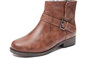 Veittes Women's Ankle Boots, Thick Heel Modern Short Classic Slip-on Fashionable Short Boots.