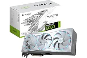 Gigabyte AORUS GeForce RTX 5080 MASTER ICE 16G Graphics Card - 16GB GDDR7, 256bit, PCI-E 5.0, 2805MHz Core Clock, 3 x DP 2.1a, 1 x HDMI 2.1b, NVIDIA DLSS 4, GV-N5080AORUSM ICE-16GD