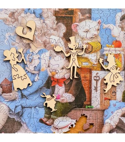 DAVICI Puzzle 201306 – Einzigartiges Holzpuzzle Mit Detailreichen, Geformten Teilen